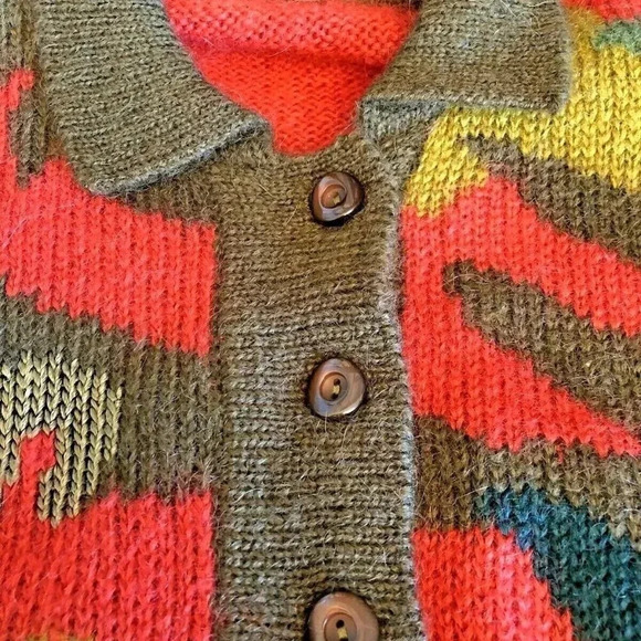 Women Long Sleeve Pull Over Partial Button Down Collar Casual Sweater Size Large - Picture 4 of 12